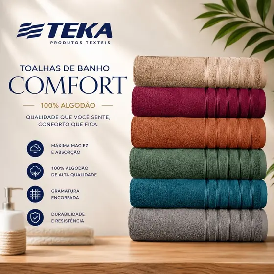 Toalha De Banho Teka Confort 100% Algodão 450g