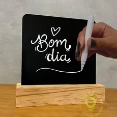 Lousa, quadro de recados de mesa + duas canetas
