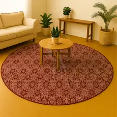 Tapete Redondo Vintage Jacquard Antiderrapante 1,20m x 1,20m