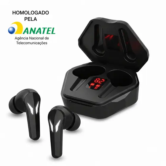 Fone de Ouvido Bluetooth 6.0 Sem Fio Microfone 6h Bateria Gamer Corrida Academia Unissex