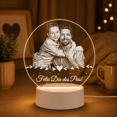 Luminária Dia Dos Pais Foto Presente, Recordação, Personalizado, Decoração, Iluminação, escritório, Família