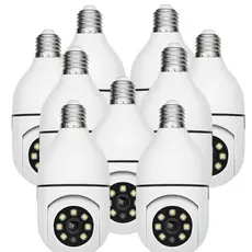 6 a 9 Câmeras Wi-Fi Lâmpada 360° com Rotação e Visão Noturna – Monitoramento pelo Celular