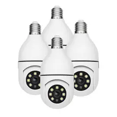 1, 2, 3 ou 4 Câmeras Lâmpada Wi-Fi 360° com Controle Remoto e Visão Noturna – Fácil Instalação