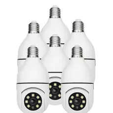 3 a 8 Câmeras Lâmpada Wi-Fi com Rotação 360°, App Remoto e Visão Noturna – E27 Rosqueável