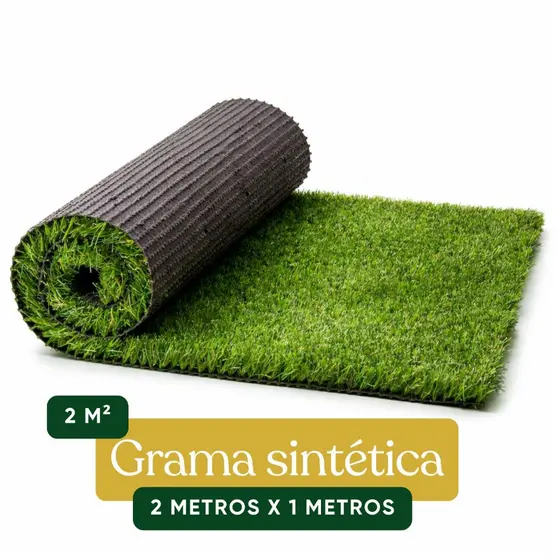 Grama Sintética 15mm Decorativa 2x1m 2m² Jardim Varanda Pet