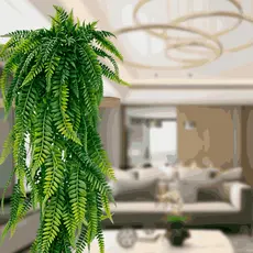 Kit 3 Arranjo Pendente Artificial 80cm – Folhas Tipo Samambaia (Decoração)
