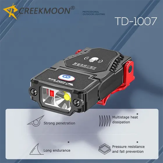 Farol De Cabeça Com Tampa De Grampo Pesca Indução Acenando Lâmpada Multifuncional Mini Sensor Chaveiro De Luz De Onda