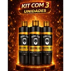 Kit 3x Shaving em Gel de Barbear Mentolado Puro Fio 1kg - Profissional, Barba Suave Sem Irritação