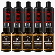 Kit 5 X Pro Barber MinoxDNACapilar Spray + 5 puro fio shampoo 250ml Crescimento Barba Cabelo Rápido Envio Imediato