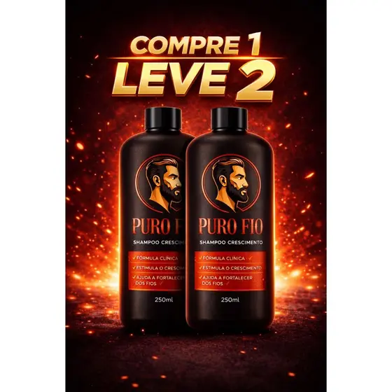 kit 2 Shampoo crescimento Fortalecedor Puro Fio | Combate Queda e Falhas | 250ml | Envio imediato