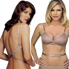 Extensor Duplo para Sutia DeMillus 70085 Costas Decotadas Poliamida Feminino Adulto Duas Faixas Elastica Bege Rosados