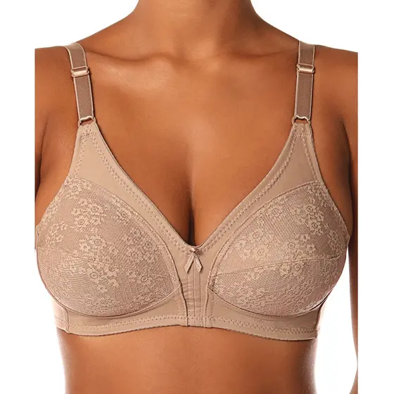 Sutia Taça B Sustentaçao Colonial Renda DeMillus Alça Fina Poliamida Plus Size Sem Aro Adulto Firme Reforçado