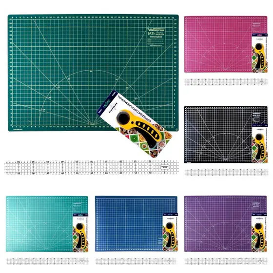 Base De Corte 60x45 + Régua 5x60 + Cortador 45mm Patchwork pachwork br
