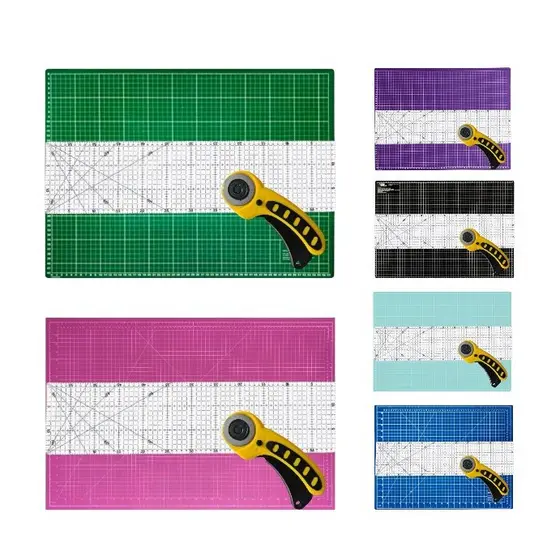 Kit Base de Corte 60x45 + Cortador Circular 45mm + Régua 15x60cm – Patchwork, Costura e Artesanato pachwork br