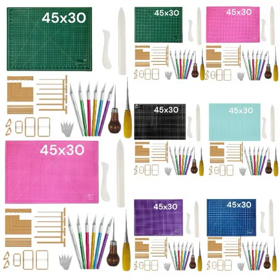 Kit Base De Corte 45x30 Cartonagem patchwork completo wire-o post it papelaria pachwork br