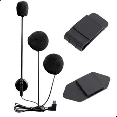 Kit Clip + Fone Microfone EJEAS USB-C Intercomunicador Capacete Moto V6 Pro+ Q8 Q7 MS20 V7 V4 Plus