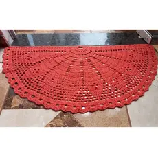 Tapete Meia Lua em Crochê Tapete de Porta Moda Casa Decoração Toalha de Mesa Croche Crochet Cozinha
