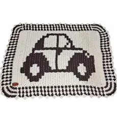 Tapete Carros Carrinhos Fusca de Crochê Quarto Infantil Meninos Masculino Decoração