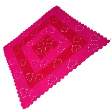 Tapete Quadrado Grande Love Corações Colorido em Crochê Crochet para Sala Quarto Tapetão