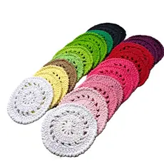 Sousplat Supla Porta Copo de Crochê Várias Cores Suplat Crochet Decoração Cozinha Mesa de Jantar