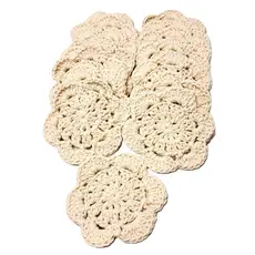 Kit 4 Sousplat Supla Descanso Porta Copo de Crochê Decoração Cozinha Mesa de Jantar Suplat Crochet