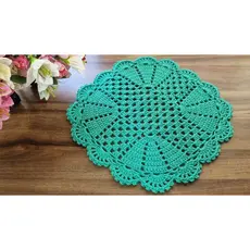 Centro de Mesa Crochê Toalha Mesa Posta Crochet Sousplat Supla Decoração Cozinha Casa Artesanal