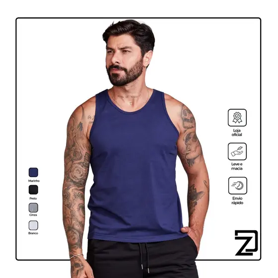 Camiseta Regata Masculina 100% Algodão