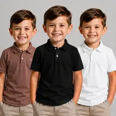 KIT 3 Camisa Básica Polo Infantil manga curta