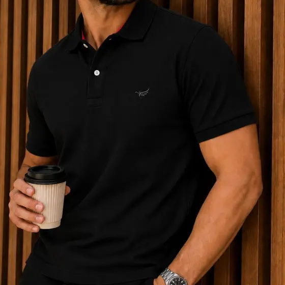 Camisa Polo Básica Masculina Piquet Slim