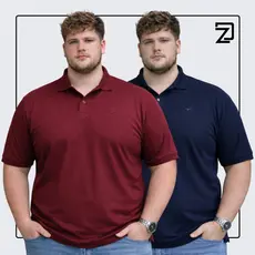 Kit 2 Camisa Gola Polo Plus Size Masculina do G1 ao G5