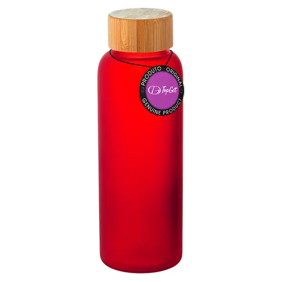Garrafa Squeeze em Vidro 500 ml Tampa em Bambu Lucid TopGet