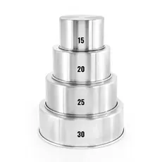 KIT 4 Forma Assadeira Bolo REDONDA ALTA  15 / 20 / 25 / 30 x 10 cm Aluminio - F47