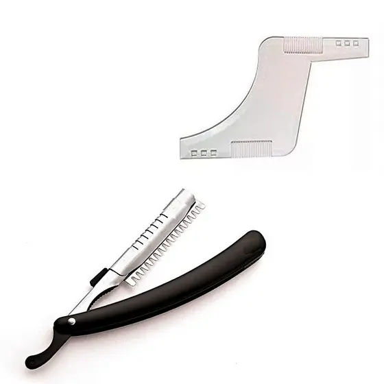 Navalha Navalhete E Alinhador Pente Modelador  Barba Regua Z