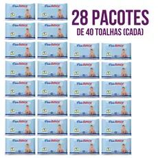 Caixa com 28 Lenços/Toalhas Umedecidas Puro Amor c/ 40 Unidades Cada – Econômico