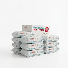 Box Puro Amor Premium com 500 Lenços/Toalhas Umedecidas - Tampa FlipTop