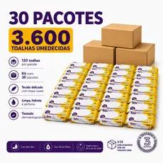 Caixa Lenços/Toalhas Umedecidas Baby Free Plus c/ 120 Unidades Cada – Sem Tampa FlipTop