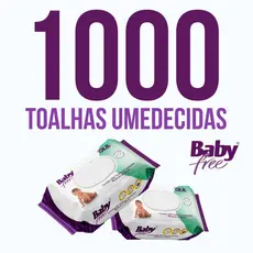 Caixa com 10 Lenços/Toalhas Umedecidas Baby Free c/ 100 Unidades Cada - Sem Tampa FlipTop
