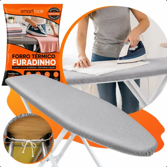 Forro Térmico Capa para Tábua de Passar Roupa Aluminizada e Acolchoada Com Espuma para Passar Roupas