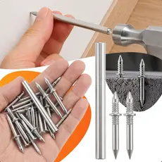 Kit 100 Prego Invisível Rodapé Madeira Ponta Dupla Galvanizado Aço Carbono Anticorrosão Com Luva