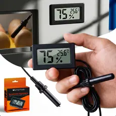 Mini Termohigrômetro Digital Sonda Sensor Externo 1,4m Embutir Umidade Temperatura Chocadeira