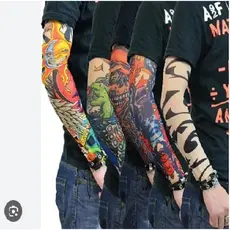 12 Pares Mangotes Tatuagem na Pele, Proteção na Alma: Manguitos Estampados com Arte Realista Eleve seu estilo.