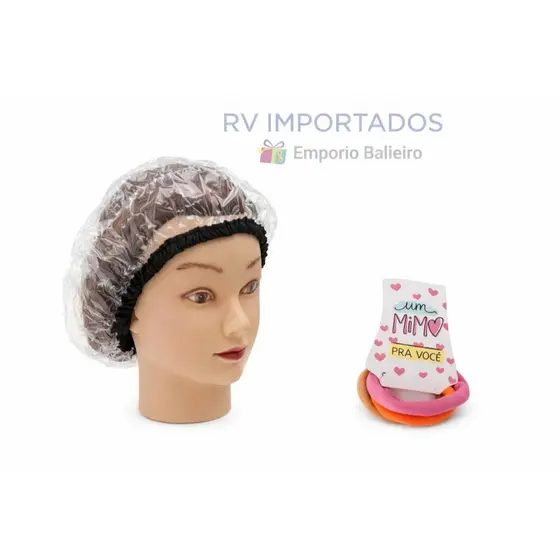 Touca Transparente Cristal Térmica Cabelo Hidratação e Banho + 1 Mimo