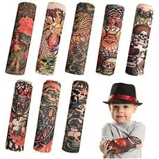 1 Par Tatuagem De Mentira Infantil Braço Mangas Tatuada Fake, Estampados Cm/ Arte Realista Estiloso