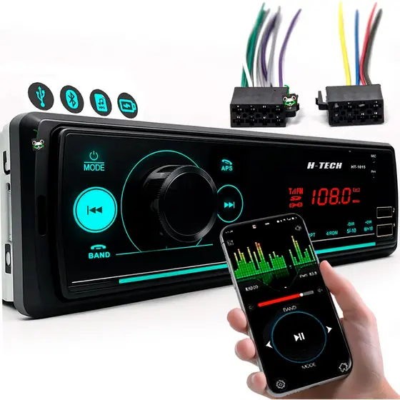 Rádio Som Automotivo Mp3 C/ App 2 Usb's Bluetooth Pen Drive