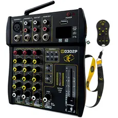 Mesa de Som Player Mixer M0302P Eros 3 Canais DJ Equalizador Bluetooth USB FM c/ Controle