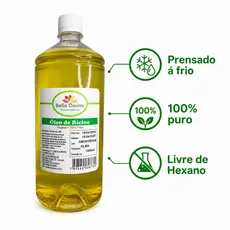 Óleo De Rícino Puro Cresc.de Cabelo 1 Lt - C/ Laudo De Análise