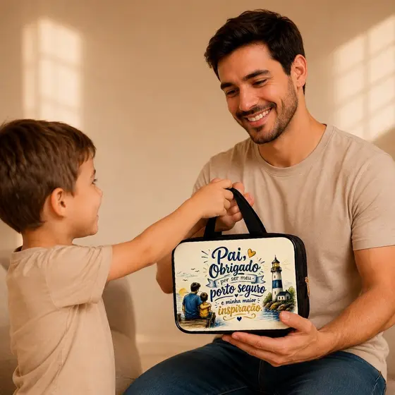 Bolsa Maleta Necessaire Organizador para Viagem 27x17 - Dia dos Pais