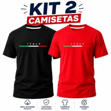 KIT 2 Camisetas Masculinas Básicas 100% Algodão Confortável