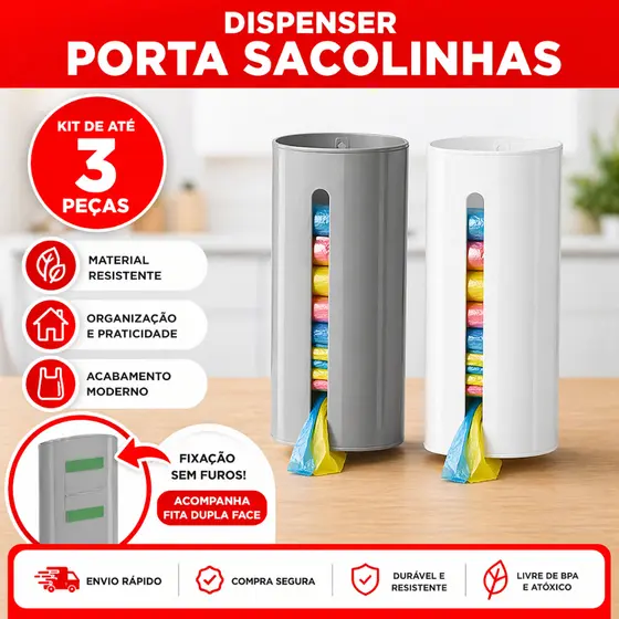 Suporte Multiuso para Sacola de Lixo – Organização Prática para Cozinha e Banheiro!