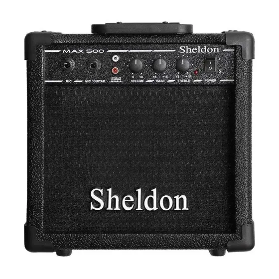 Amplificador Guitarra Violão Multiuso Sheldon MAX500 15W Preto